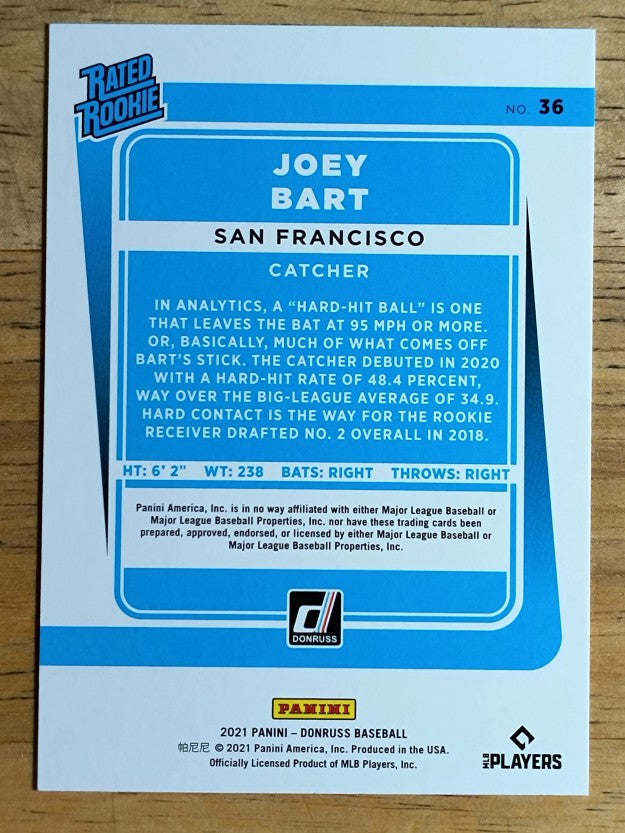 2021 Donruss #36 Joey Bart RR RC