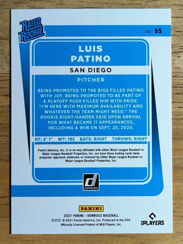 2021 Donruss #55 Luis Patino RR RC