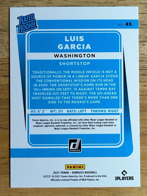2021 Donruss #45 Luis V. Garcia RR RC