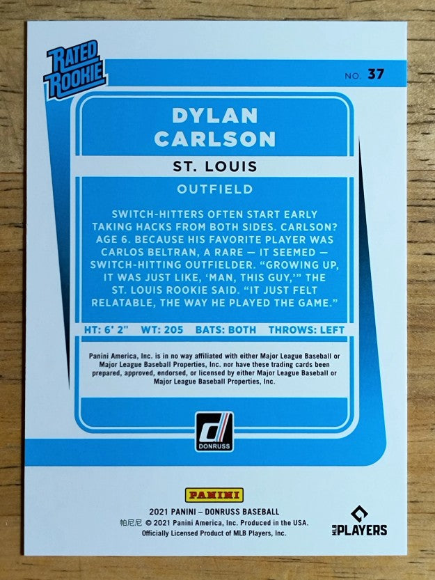 2021 Donruss #37 Dylan Carlson RR RC