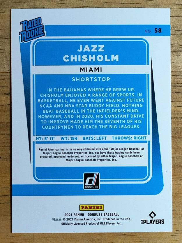 2021 Donruss #58 Jazz Chisholm RR RC