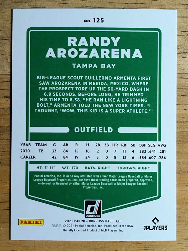2021 Donruss #125 Randy Arozarena