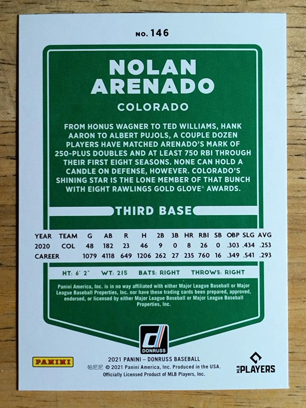 2021 Donruss #146 Nolan Arenado
