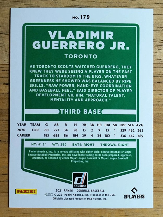 2021 Donruss #179 Vladimir Guerrero Jr.