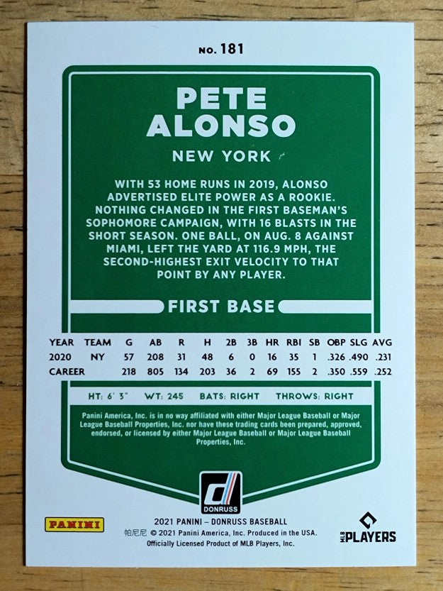 2021 Donruss #181 Pete Alonso