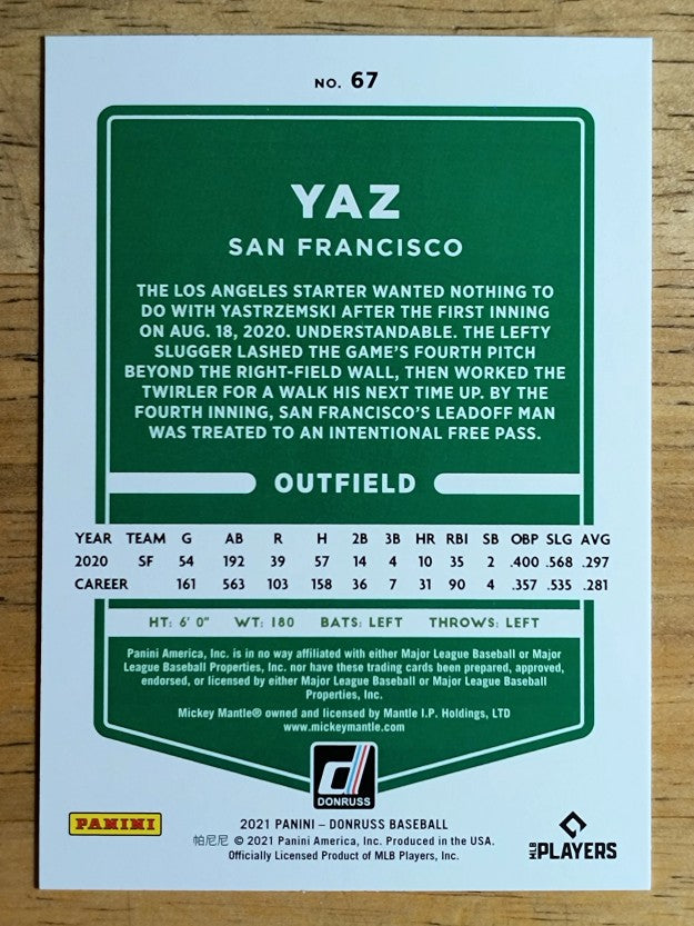 2021 Donruss Variations #67 Mike Yastrzemski