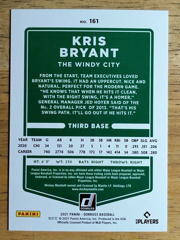 2021 Donruss Variations #161 Kris Bryant