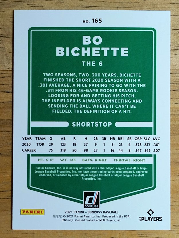 2021 Donruss Variations #165 Bo Bichette