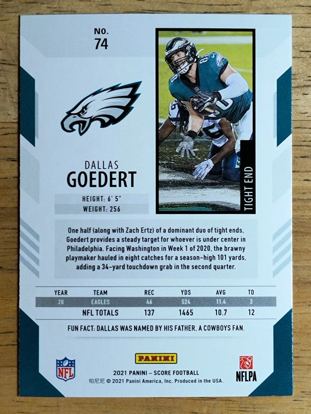 2021 Score #74 Dallas Goedert