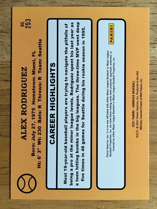 2021 Donruss Variations #253 Alex Rodriguez RETRO