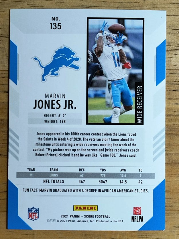 2021 Score #135 Marvin Jones Jr.