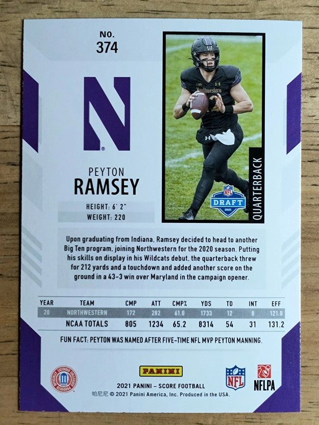2021 Score #374 Peyton Ramsey RC