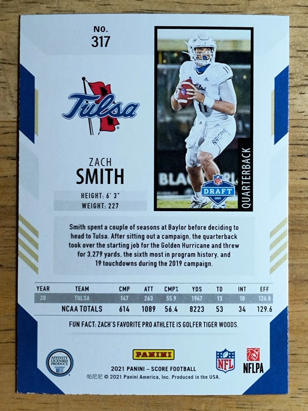 2021 Score #317 Zach Smith RC