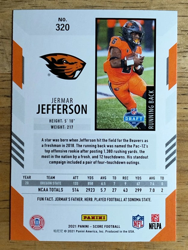 2021 Score #320 Jermar Jefferson RC