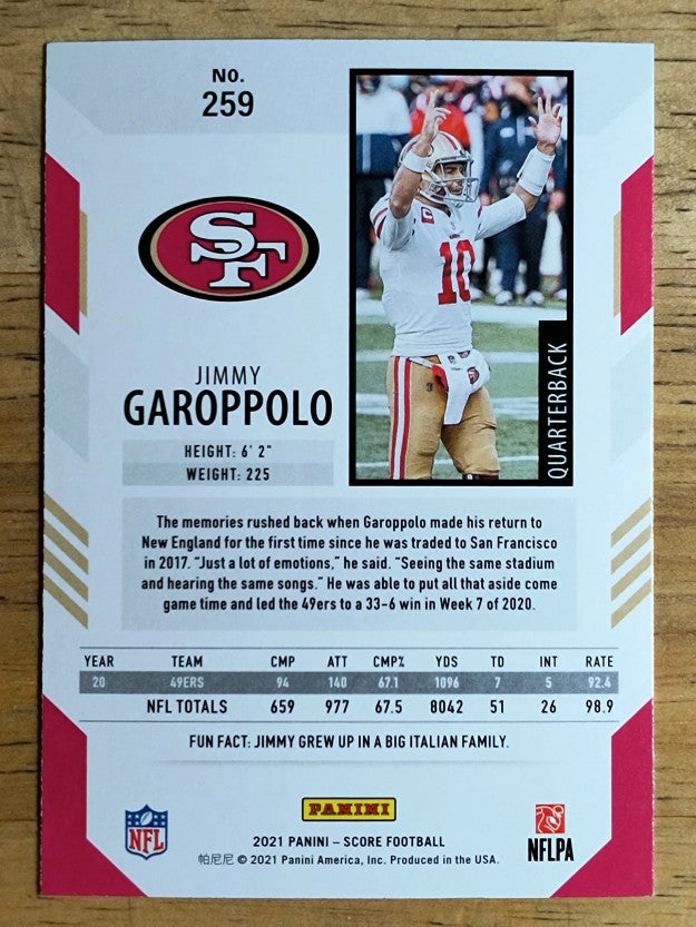 2021 Score #259 Jimmy Garoppolo