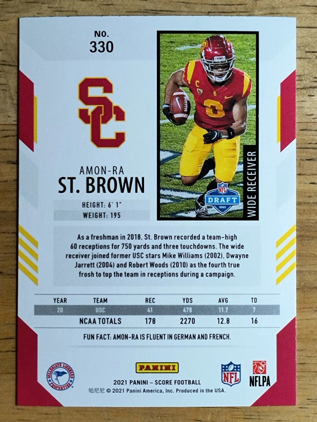 2021 Score #330 Amon-Ra St. Brown RC