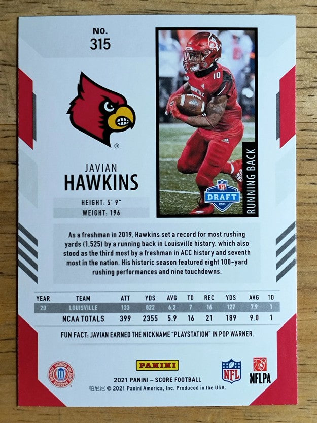 2021 Score #315 Javian Hawkins RC