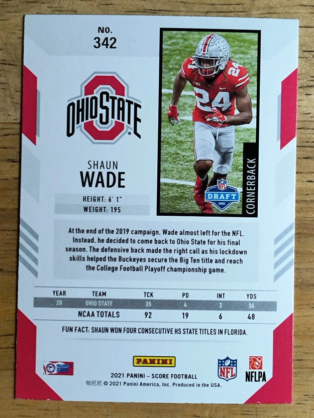 2021 Score #342 Shaun Wade RC