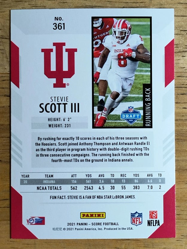 2021 Score #361 Stevie Scott III RC