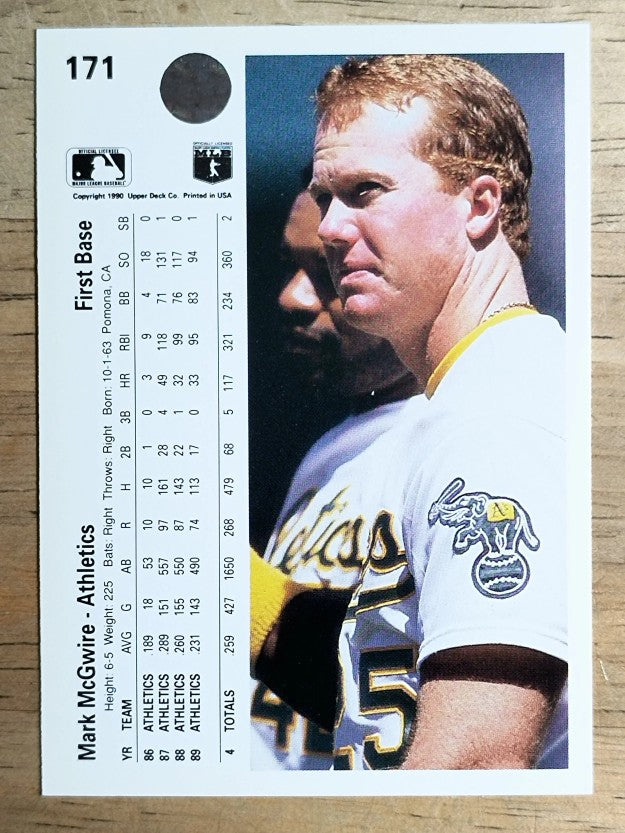 1990 Upper Deck #171 Mark McGwire