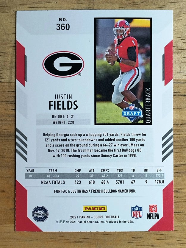 2021 Score #360 Justin Fields RC