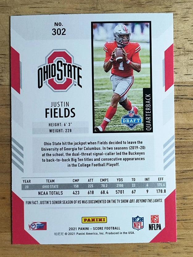 2021 Score #302 Justin Fields RC
