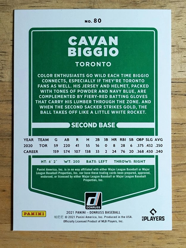 2021 Donruss #80 Cavan Biggio