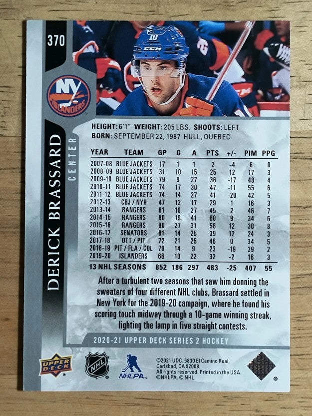 2020-21 Upper Deck #370 Derick Brassard