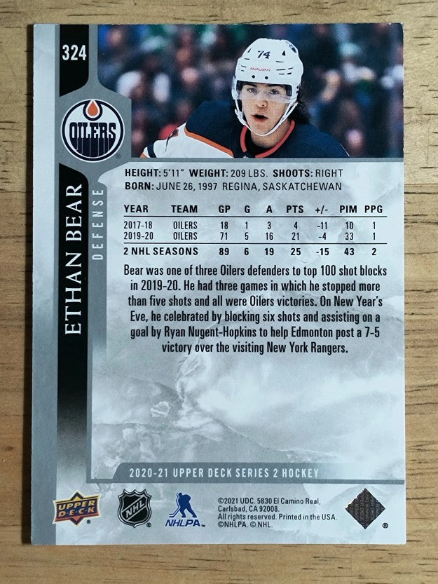 2020-21 Upper Deck #324 Ethan Bear