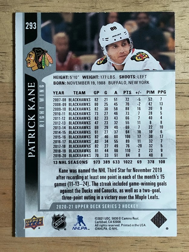 2020-21 Upper Deck #293 Patrick Kane