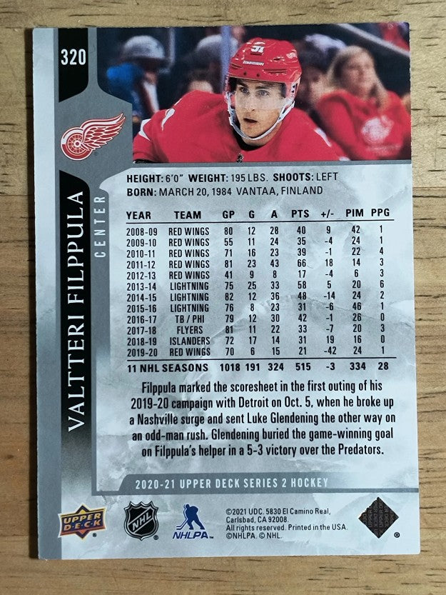 2020-21 Upper Deck #320 Valtteri Filppula