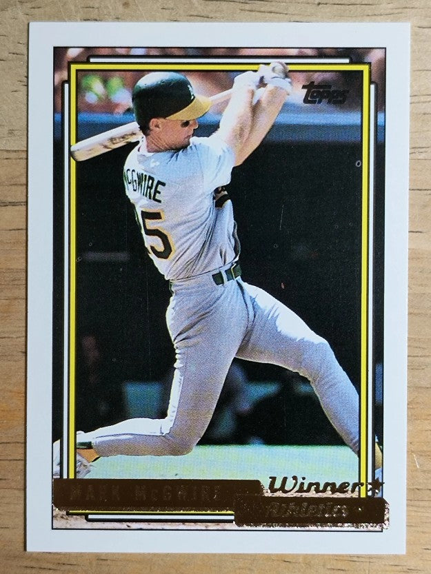 1992 Topps Gold Winners #450 Mark McGwire