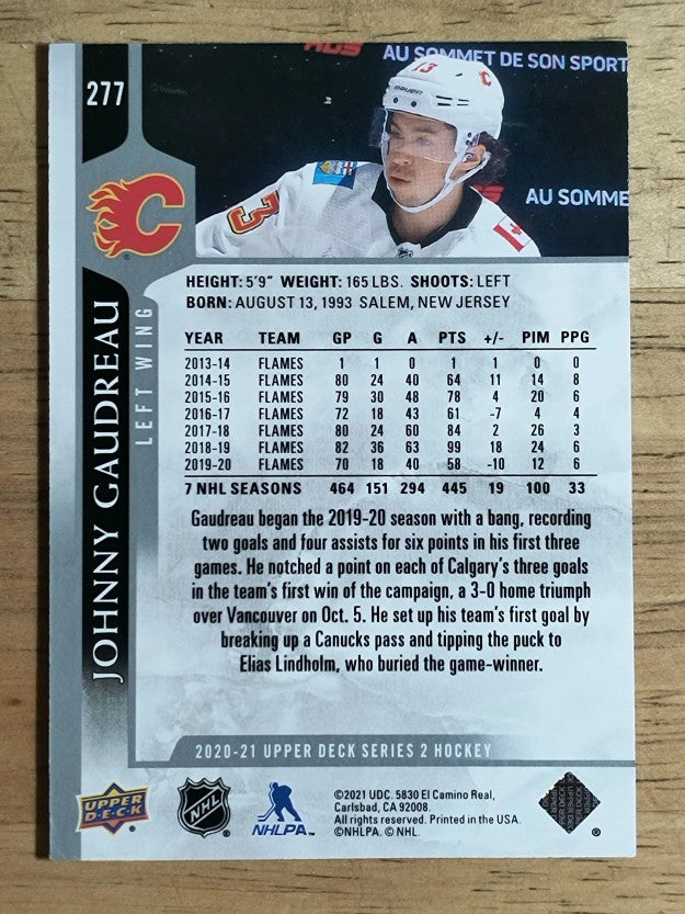 2020-21 Upper Deck #277 Johnny Gaudreau