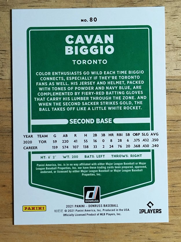 2021 Donruss #80 Cavan Biggio
