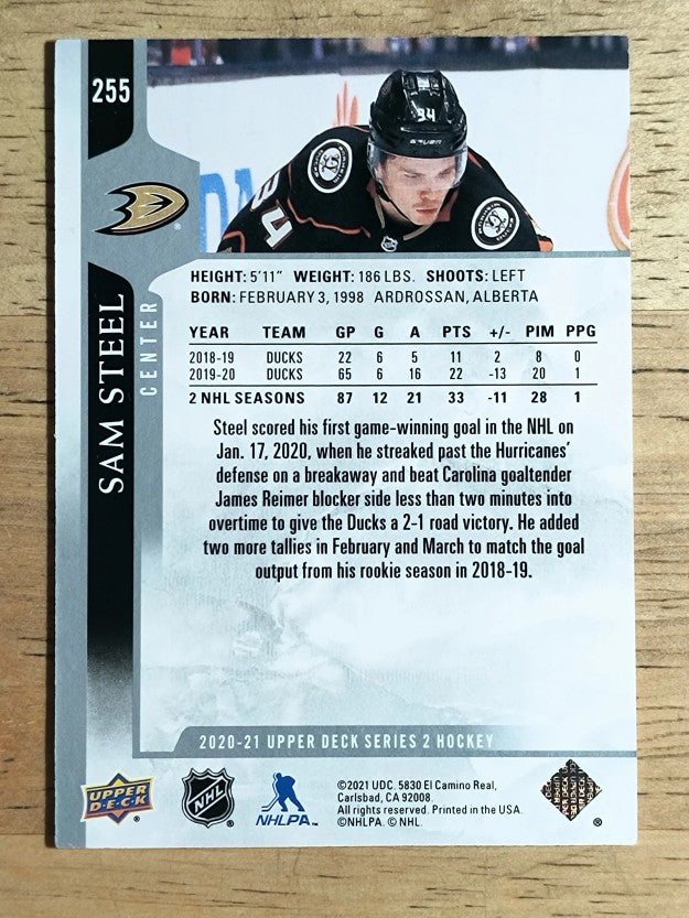 2020-21 Upper Deck #255 Sam Steel