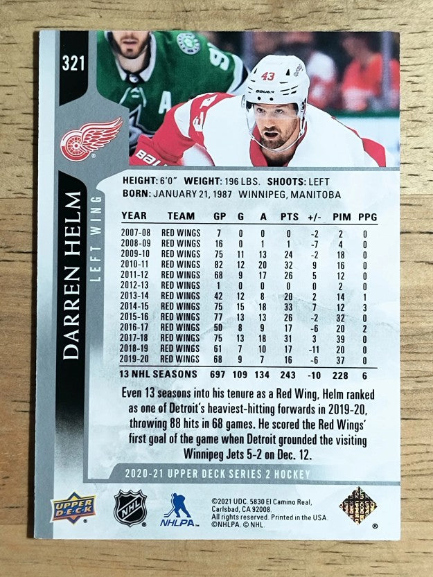 2020-21 Upper Deck #321 Darren Helm