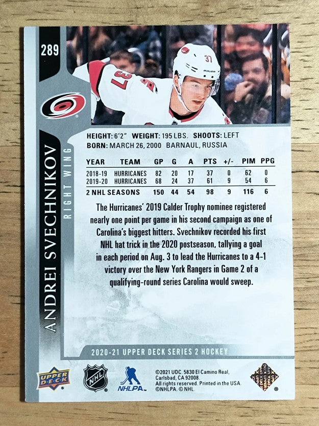 2020-21 Upper Deck #289 Andrei Svechnikov