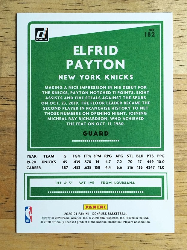 2020-21 Donruss #182 Elfrid Payton