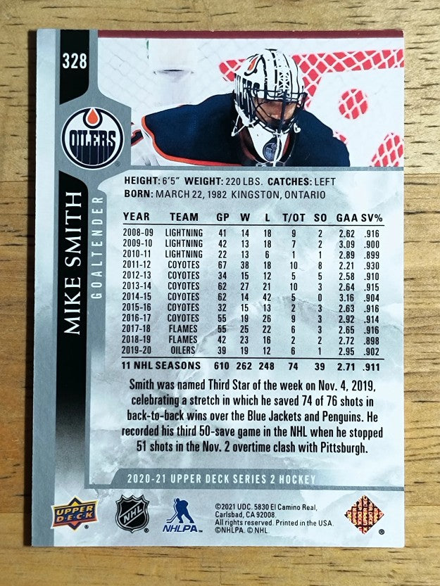 2020-21 Upper Deck #328 Mike Smith