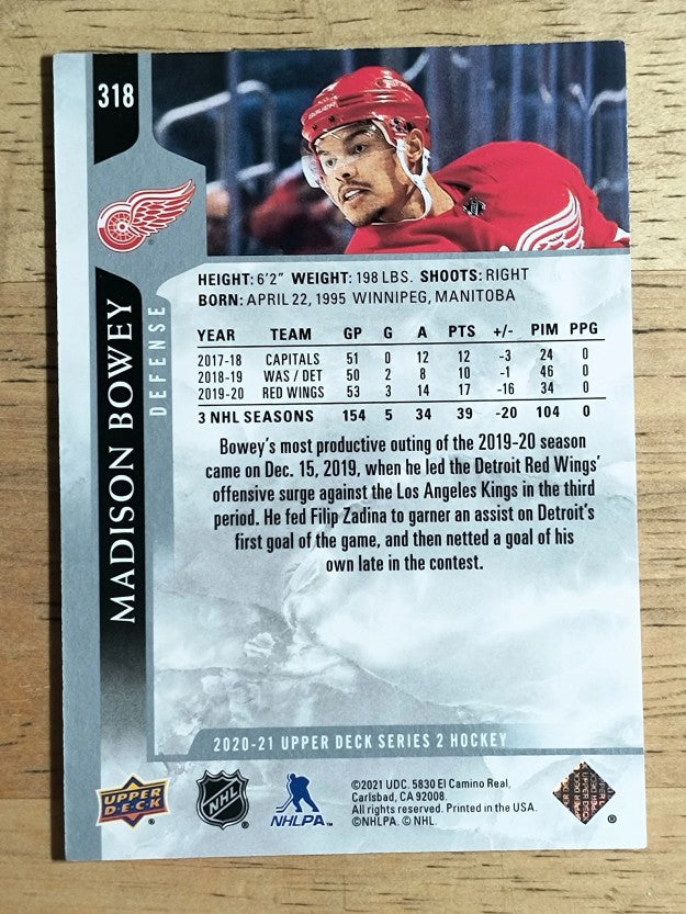 2020-21 Upper Deck #318 Madison Bowey