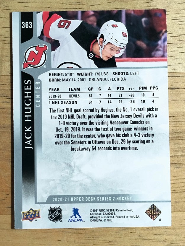 2020-21 Upper Deck #363 Jack Hughes