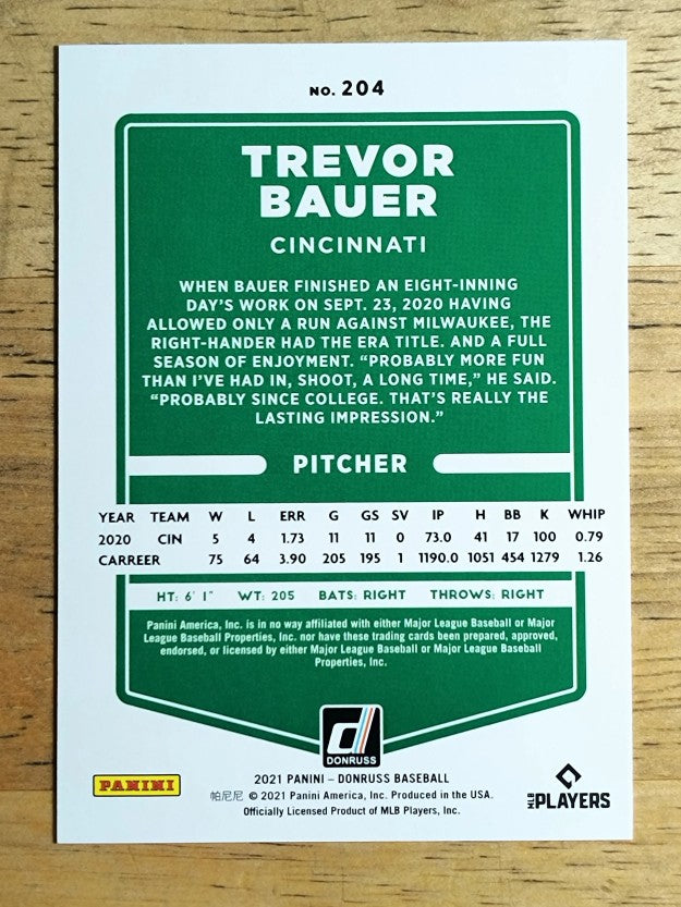 2021 Donruss #204 Trevor Bauer