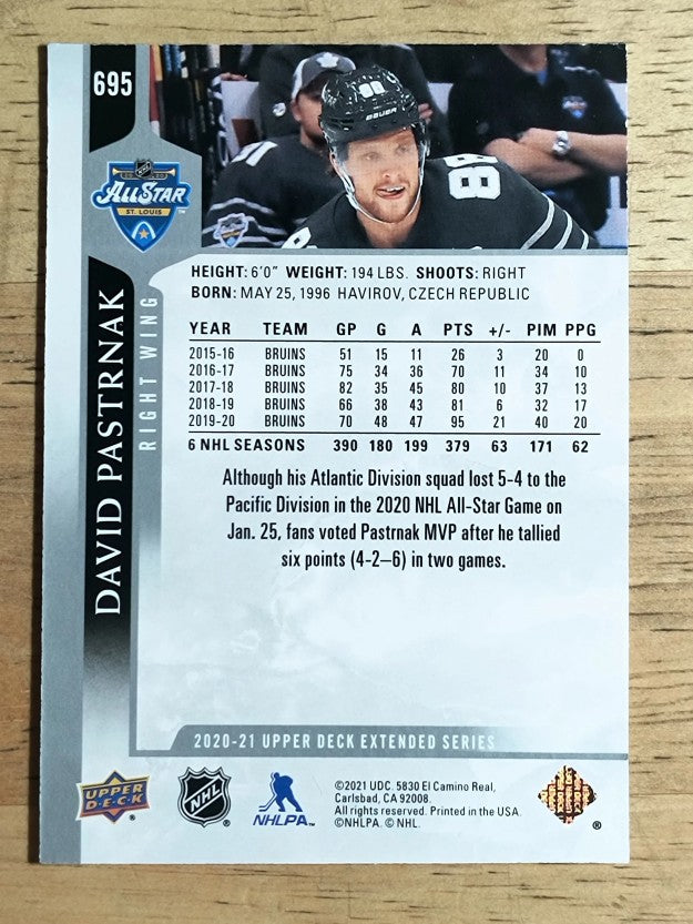 2020-21 Upper Deck #695 David Pastrnak AS