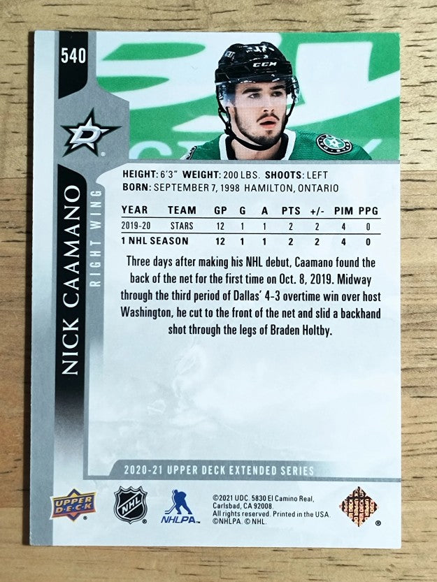 2020-21 Upper Deck #540 Nick Caamano