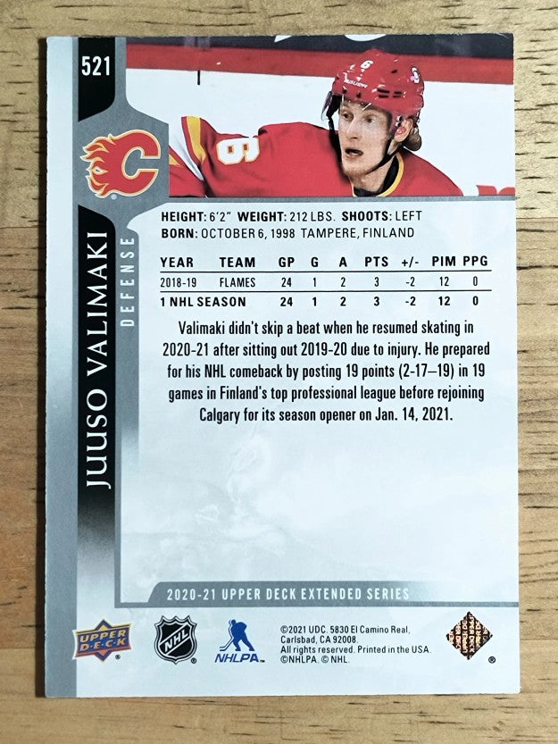 2020-21 Upper Deck #521 Juuso Valimaki
