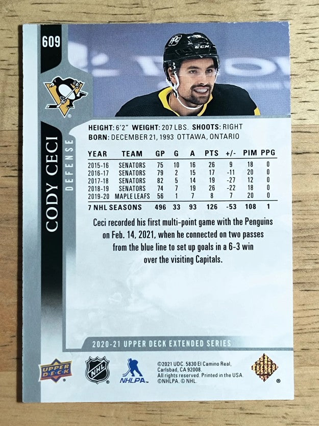 2020-21 Upper Deck #609 Cody Ceci