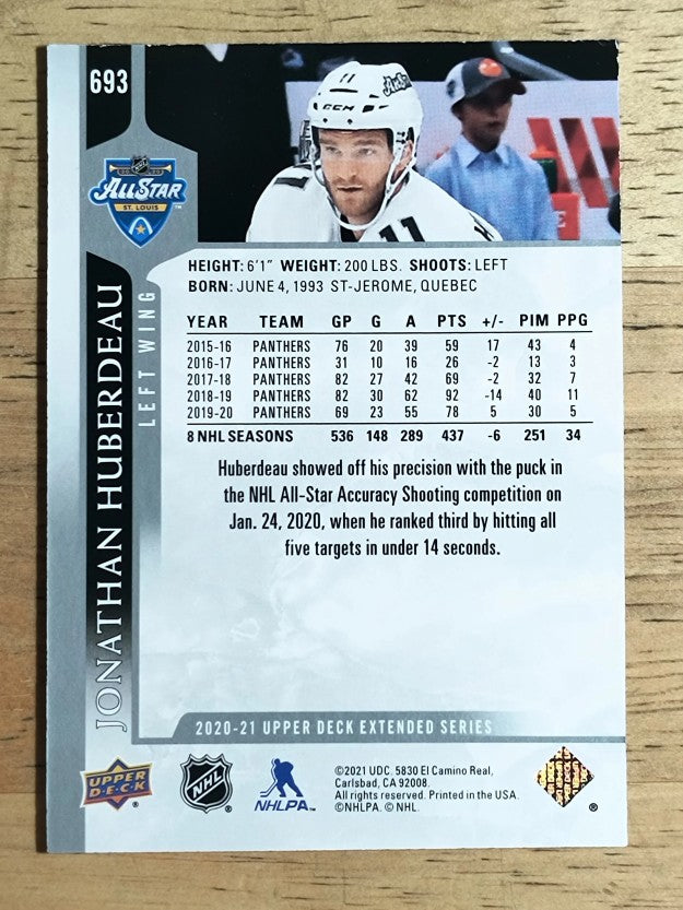 2020-21 Upper Deck #693 Jonathan Huberdeau AS