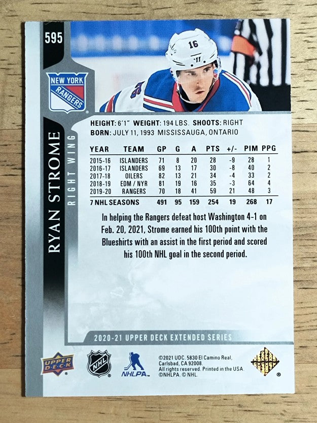 2020-21 Upper Deck #595 Ryan Strome