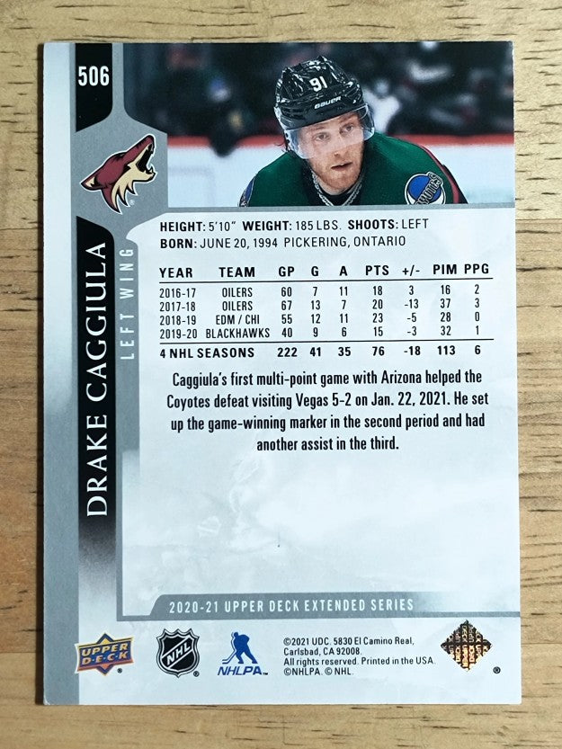 2020-21 Upper Deck #506 Drake Caggiula