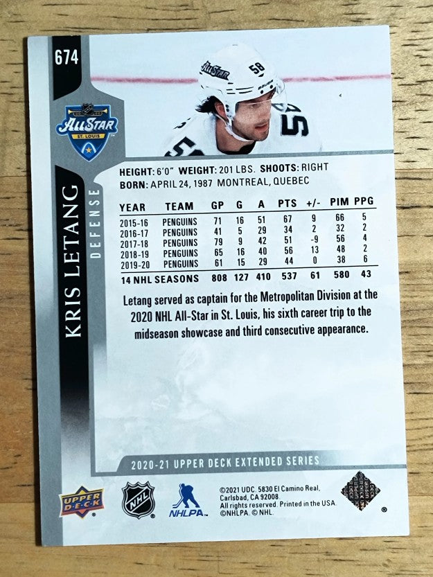 2020-21 Upper Deck #674 Kris Letang AS